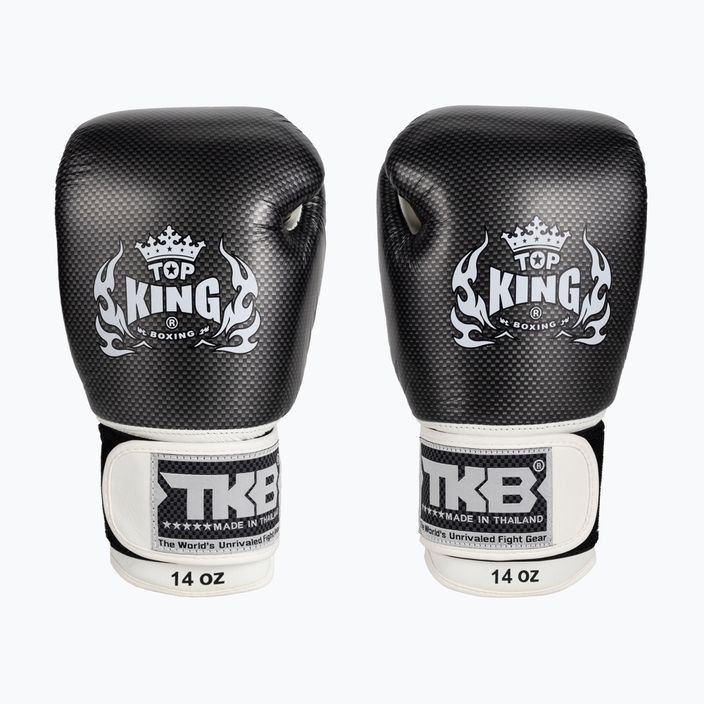 Top King Muay Thai Muay Thai Muay Thai Empower Air mănuși de box alb-argintiu TKBGEM-02A-WH-SV-10 2