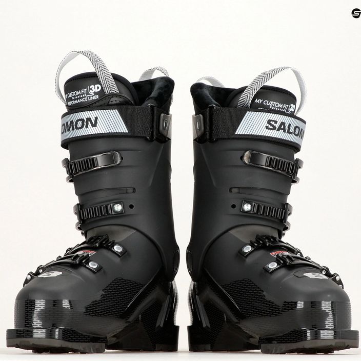 Ghete de schi pentru femei Salomon S Pro HV 90 W negru/argintiu met./beluga 13