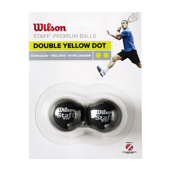 Wilson Staff Squash 2 Ball Dbl Ye Dot negru WRT617600+ 2