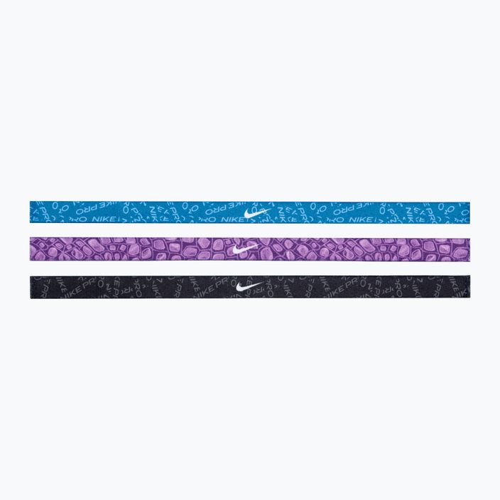 Bentițe imprimate Nike 3 buc. albastru industrial/violet cosmos/alb 2