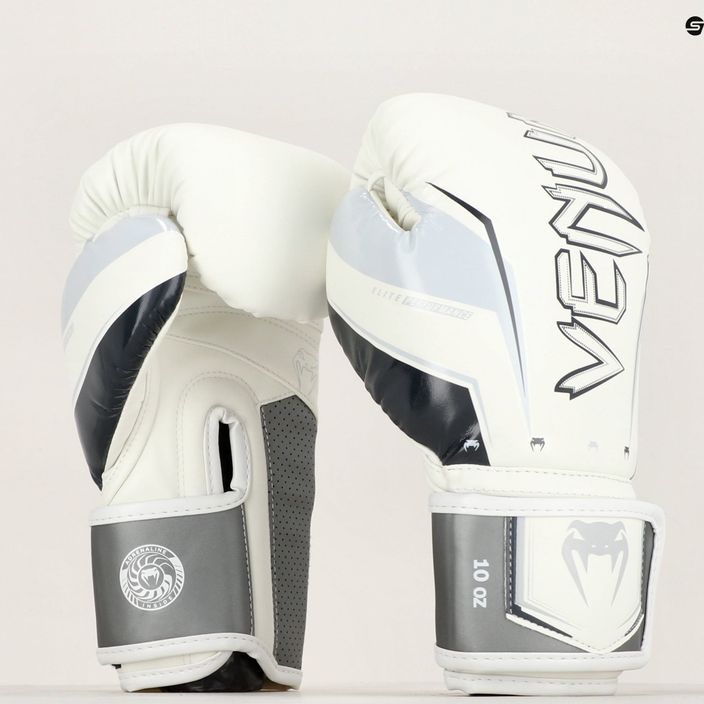 Mănuși de box Venum Elite Evo grey/white 10