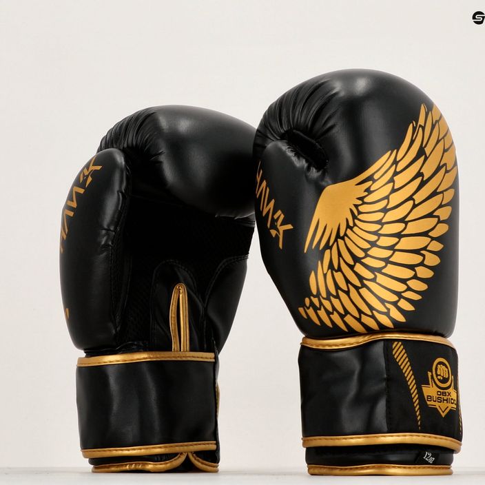 Mănuși de box Bushido HAWK Active Clima negru și auriu B-2v17 7
