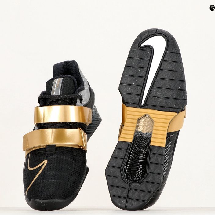 Nike Romaleos 4 negru / aur metalic alb alb haltere pantof de ridicare a greutății 8