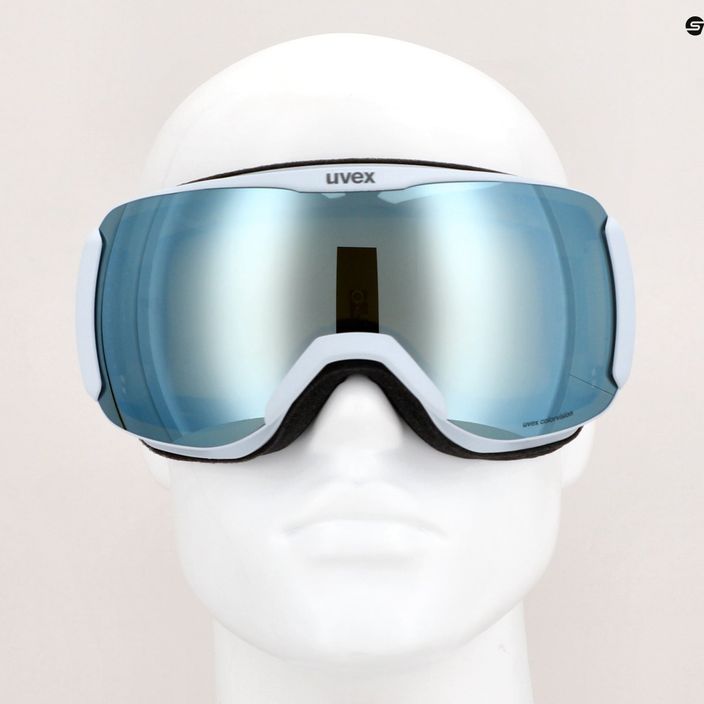Ochelari de schi pentru femei UVEX Downhill 2100 CV WE S2 albastru arctic mat/albastru mat/alb cu oglindă/verde colorvision 6