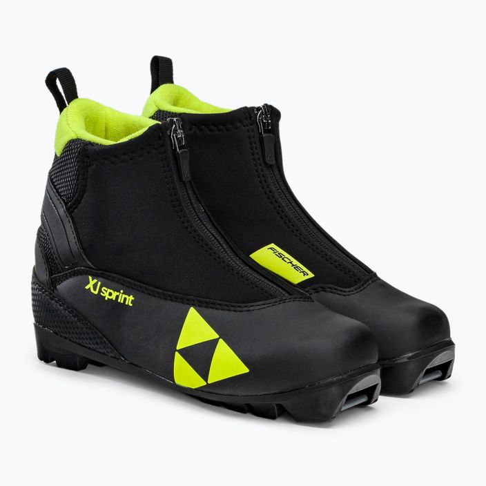 Fischer XJ Sprint cizme de schi fond pentru copii negru/galben S4082131 3