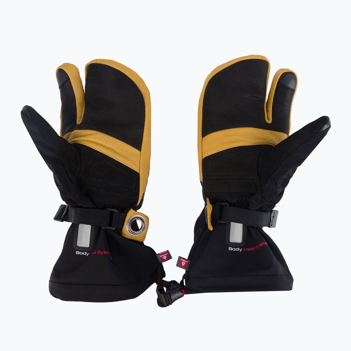 LENZ Heat Glove 8.0 Finger Cap Lobster mănușă de schi încălzită negru și galben 1207 4