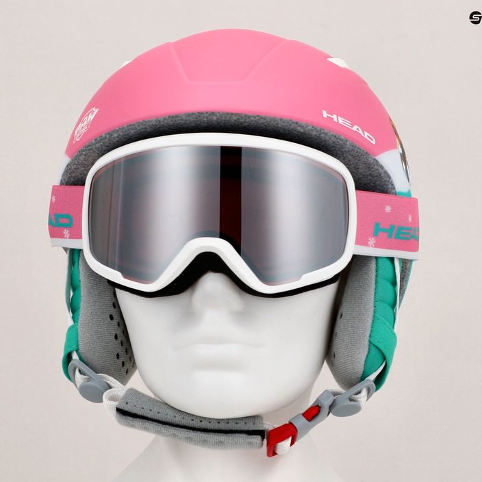 Casca de schi pentru copii HEAD Maja Set Paw + ochelari de protecție roz 9