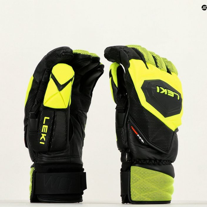 Mănuși de schi pentru bărbați LEKI WCR Venom SL 3D negru gheață/limon 9