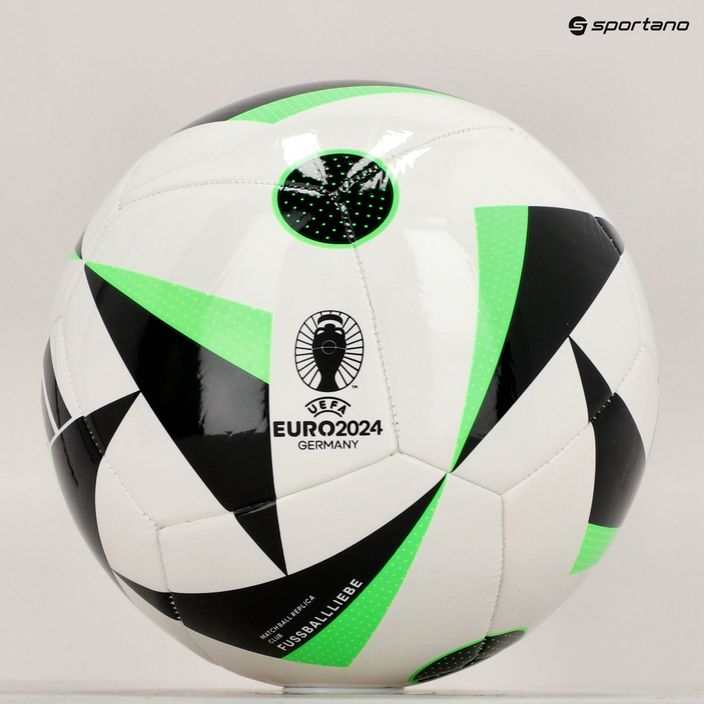 Minge de fotbal adidas Fussballiebe Club white/black/solar green mărime 4 6