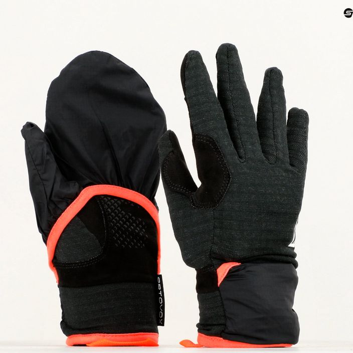 Mănuși de schi pentru femei ORTOVOX Fleece Grid Cover negru corb negru 11