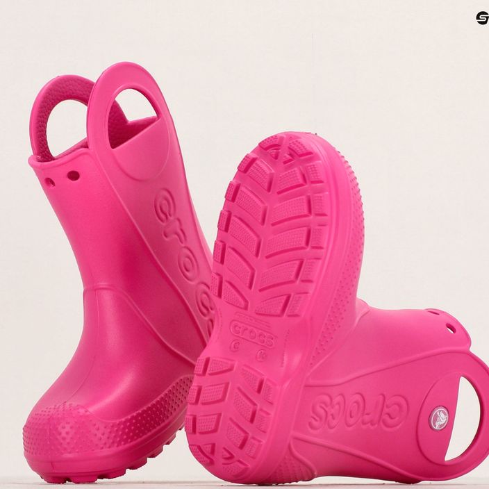 Papuci pentru copii Crocs Handle Rain Boot Kids candy pink 10