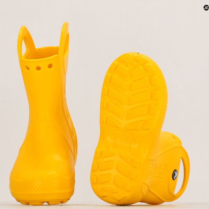 Papuci pentru copii Crocs Handle Rain Boot Kids yellow 10