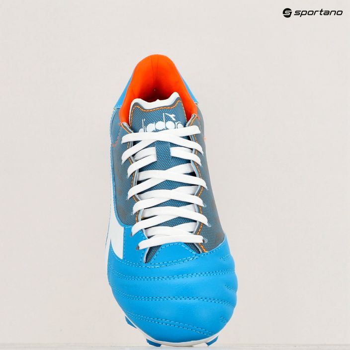 Ghete de fotbal pentru bărbați Diadora Brasil Elite Veloce GR LPU albastru fluo/alb/portocaliu 16