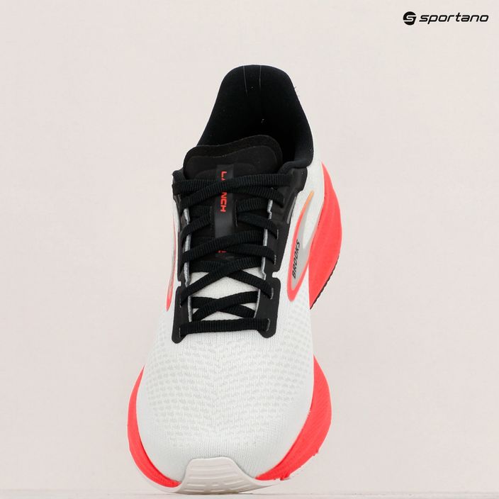Brooks Launch 10 bărbați pantofi de alergare alb / negru / coral aprins coral 9