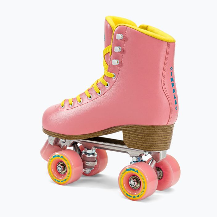 Patine cu rotile pentru femei IMPALA Quad Skate roz-galbene 2