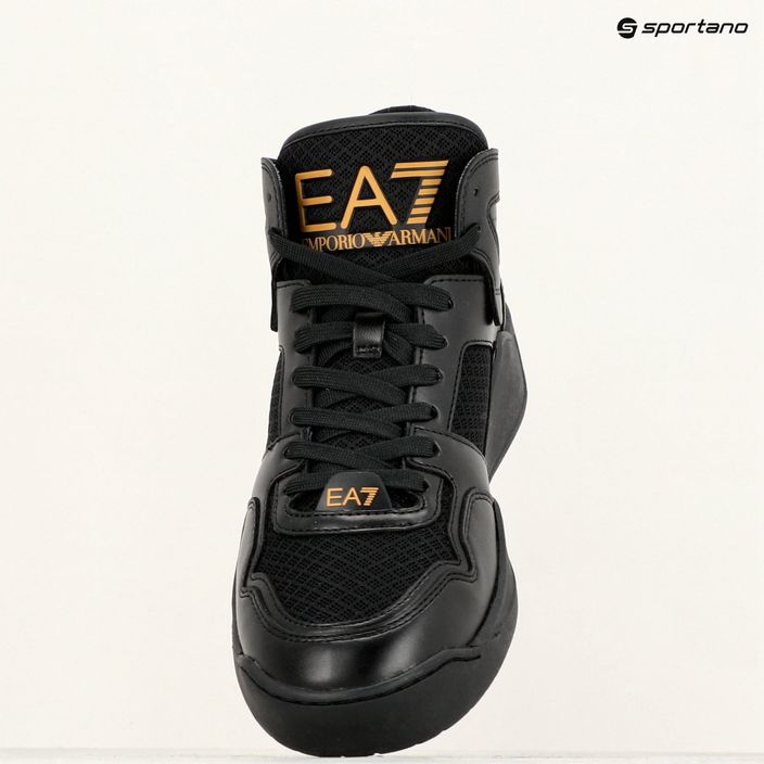 EA7 Emporio Armani Basket Mid triplu negru / aur pantofi 9
