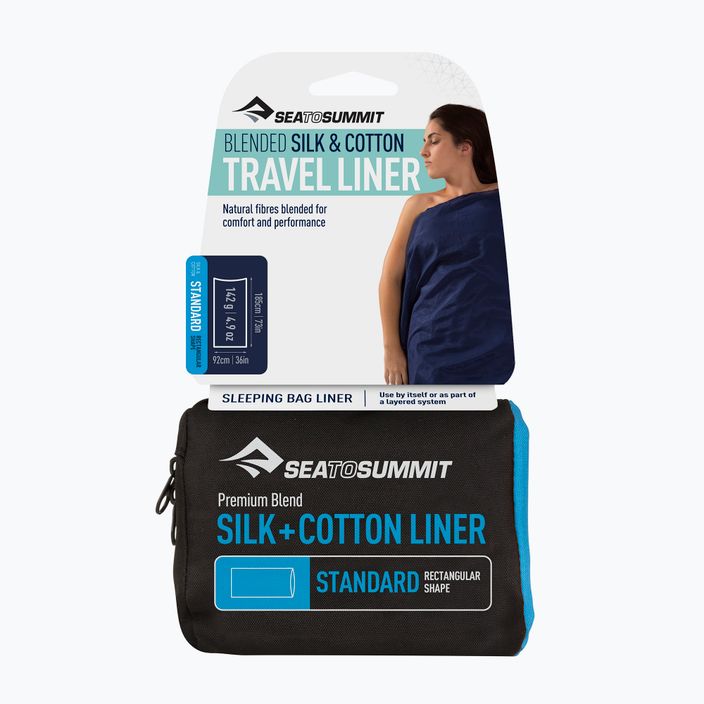 Inserție pentru sac de dormit Sea to Summit Silk/Cotton Travel Liner Standard verde ASLKCTNSTDSF 2