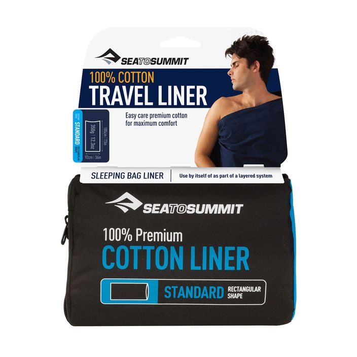 Sea to Summit Premium Cotton Traveller de bumbac pentru sac de dormit albastru ASTDOSSF 2