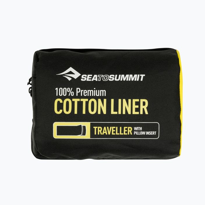 Inserție pentru sac de dormit Sea to Summit Premium Cotton Travel Liner - Standard Rectangular verde ASTDOSGN 2