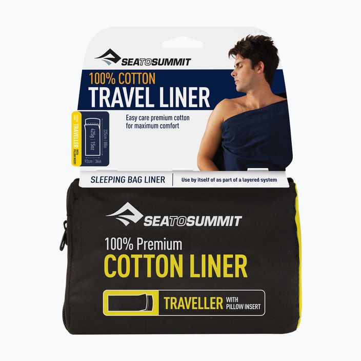 Inserție pentru sac de dormit Sea to Summit Premium Cotton Travel Liner - Standard Rectangular verde ASTDOSGN 3