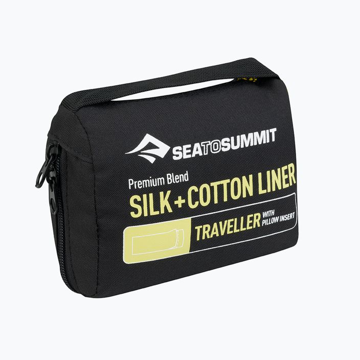Sea to Summit Silk/Cotton Traveller cu pernă verde ASLKCTNYHAGN 2