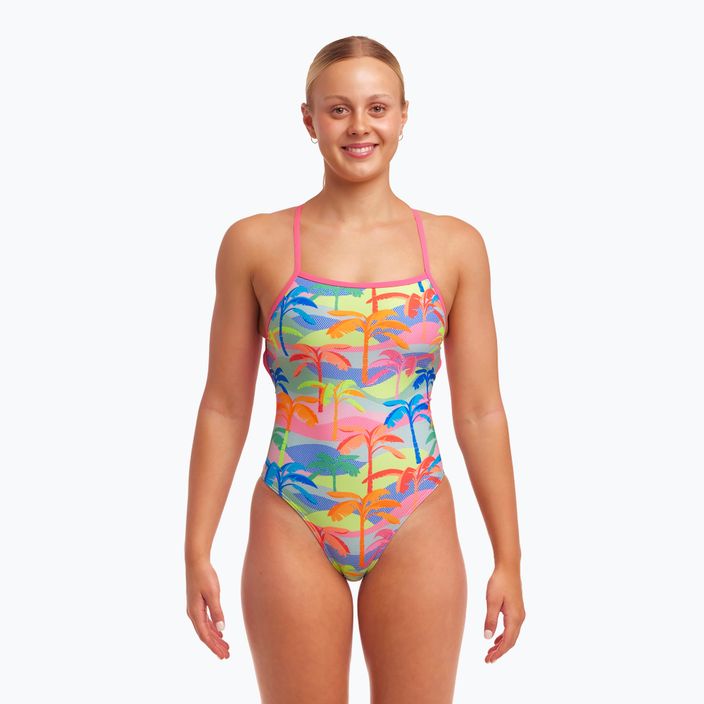 Funkita Strapped In One Piece costum de baie pentru femei poka palmier 5