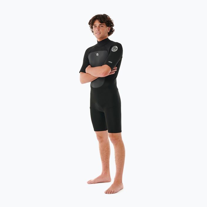 Rip Curl Omega Omega 2mm Back Zip Springsuit de înot pentru bărbați, spumă de înot negru 2