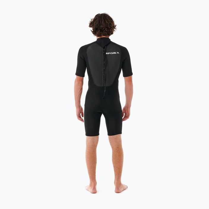 Rip Curl Omega Omega 2mm Back Zip Springsuit de înot pentru bărbați, spumă de înot negru 3