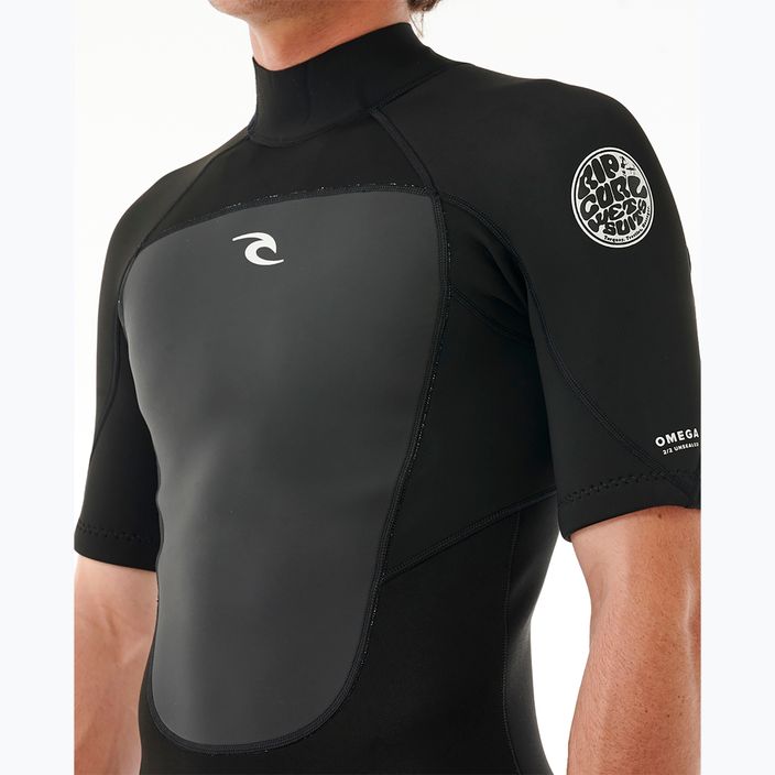 Rip Curl Omega Omega 2mm Back Zip Springsuit de înot pentru bărbați, spumă de înot negru 6