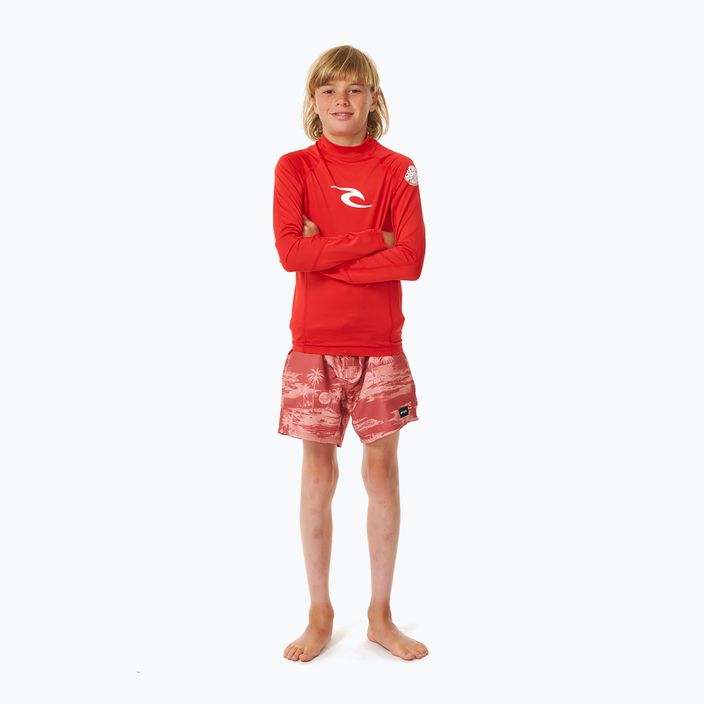 Longsleeve de înot pentru copii  Rip Curl Lycra Brand Wave UPF red