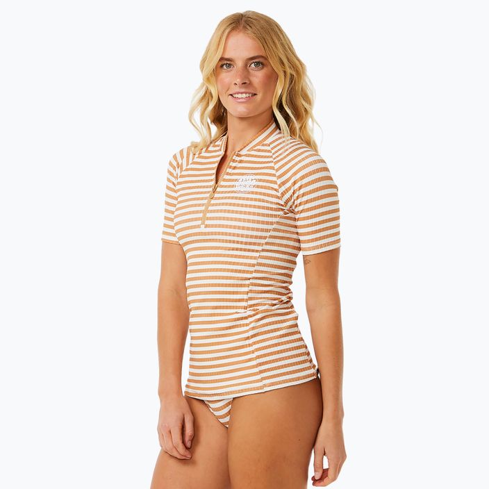Tricou de înot pentru femei Rip Curl Premium Surf Upf S/S light brown 3
