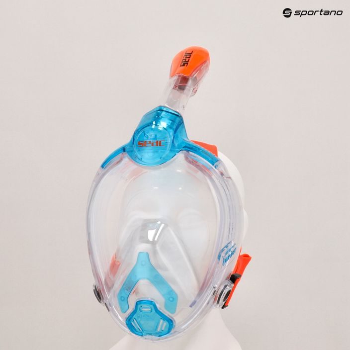SEAC Libera Acquamarine/oranj mască pentru copii pentru snorkelling cu fața întreagă pentru copii 4