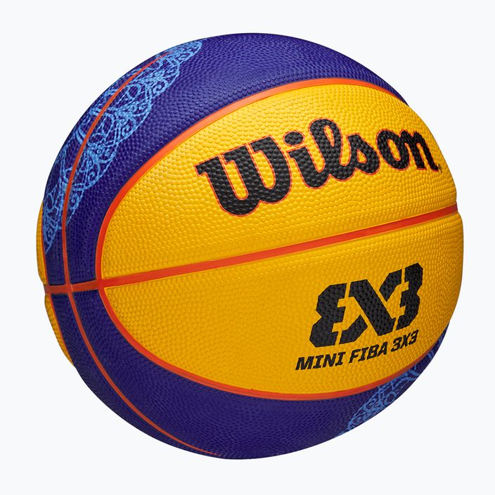 Minge de baschet pentru copii Wilson Fiba 3X3 Mini Paris 2004 blue/yellow mărime 3 2