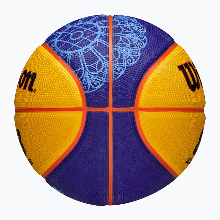 Minge de baschet pentru copii Wilson Fiba 3X3 Mini Paris 2004 blue/yellow mărime 3 6