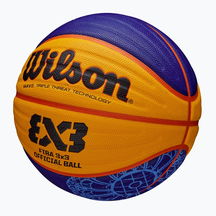 Minge de baschet Wilson Fiba 3x3 Game Ball Paris Retail 2024 blue/yellow mărime 6 3
