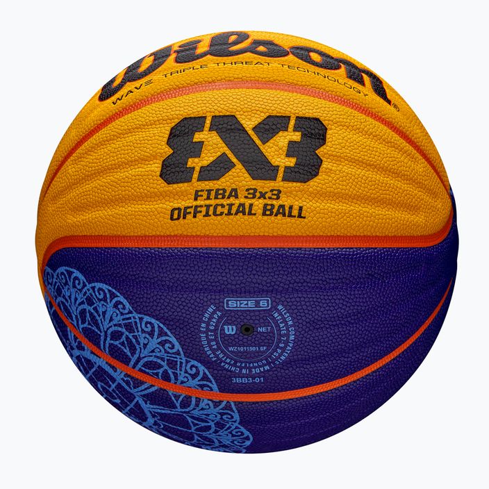 Minge de baschet Wilson Fiba 3x3 Game Ball Paris Retail 2024 blue/yellow mărime 6 5