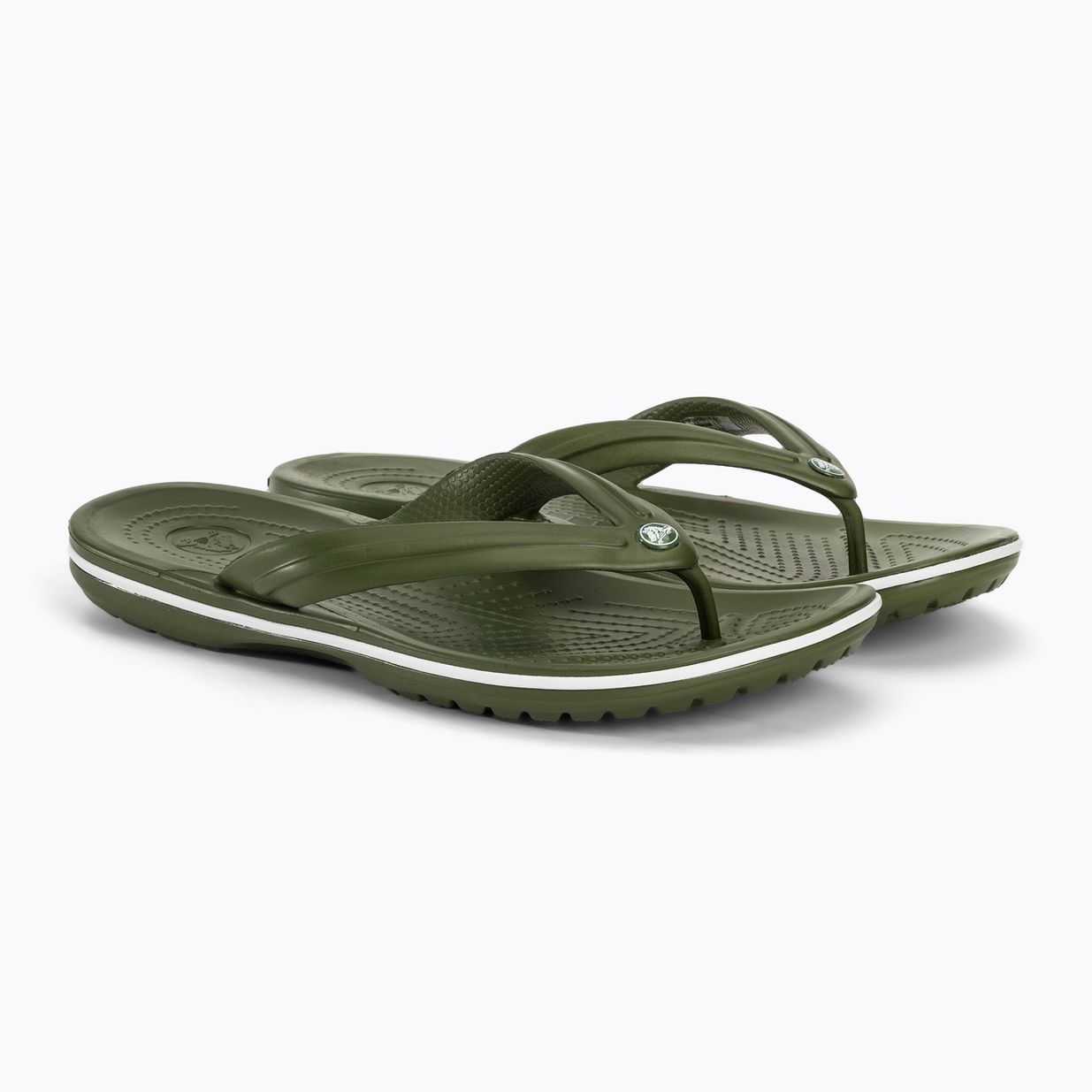 Papuci Crocs Crocband Flip army green/white 4