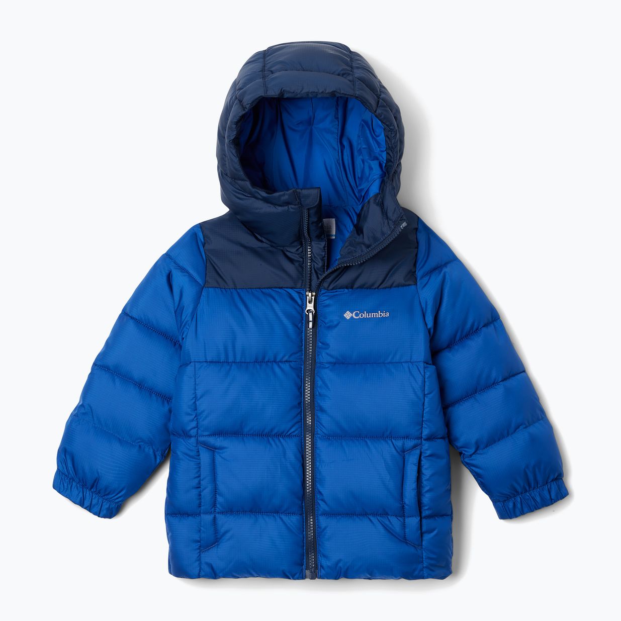 Geacă izolată pentru copii Columbia Puffect Hooded mountain blue/collegiate navy