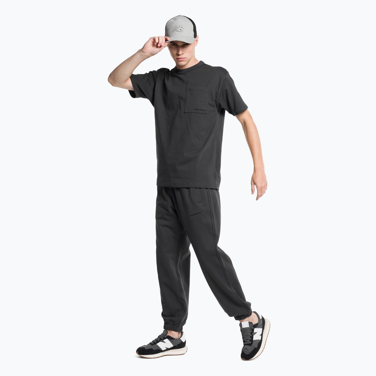 Tricou de antrenament pentru bărbați New Balance Top NB Athletics Nature State SS negru NBMT23567PHM 2