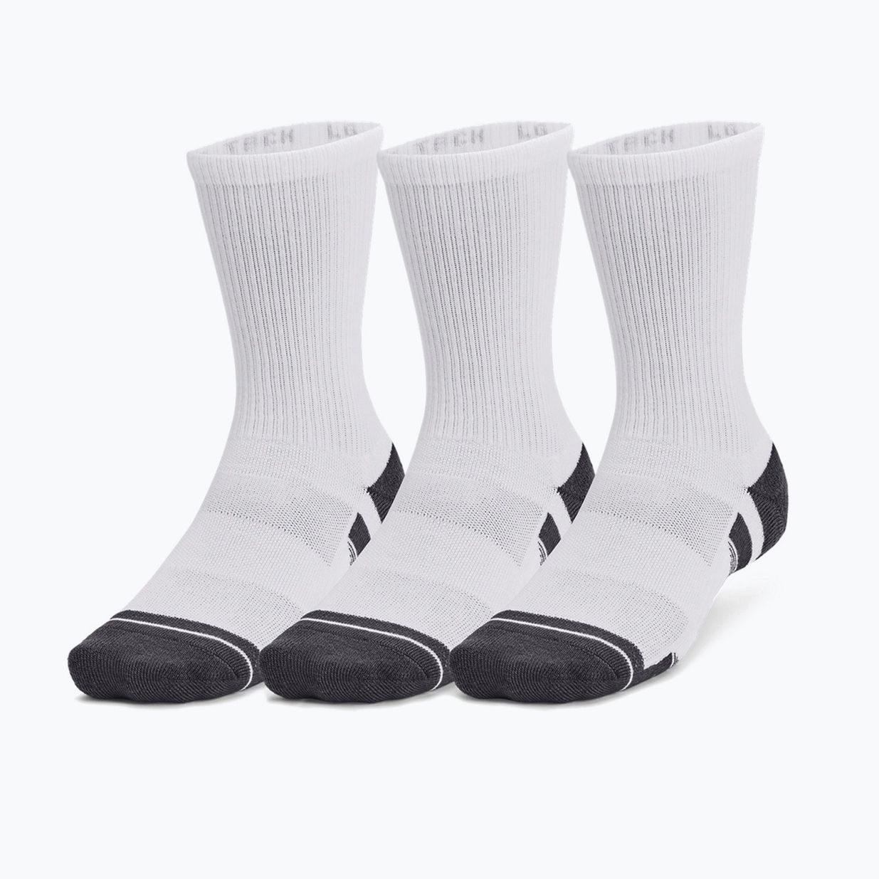 Under Armour Performance Tech 3pk șosete de echipaj alb/alb/jet gri 6