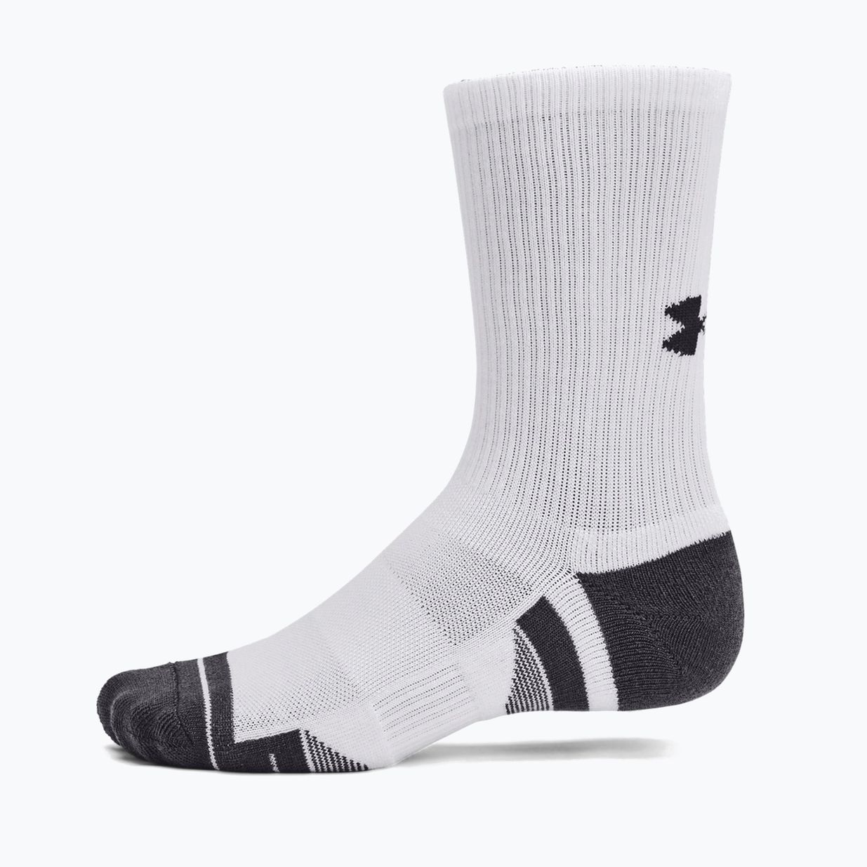 Under Armour Performance Tech 3pk șosete de echipaj alb/alb/jet gri 8