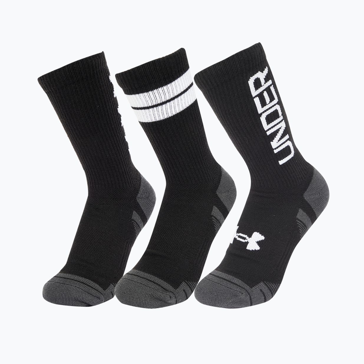 Șosete de antrenament Under Armour Perf Tech Nov Crew 3P black/black/white