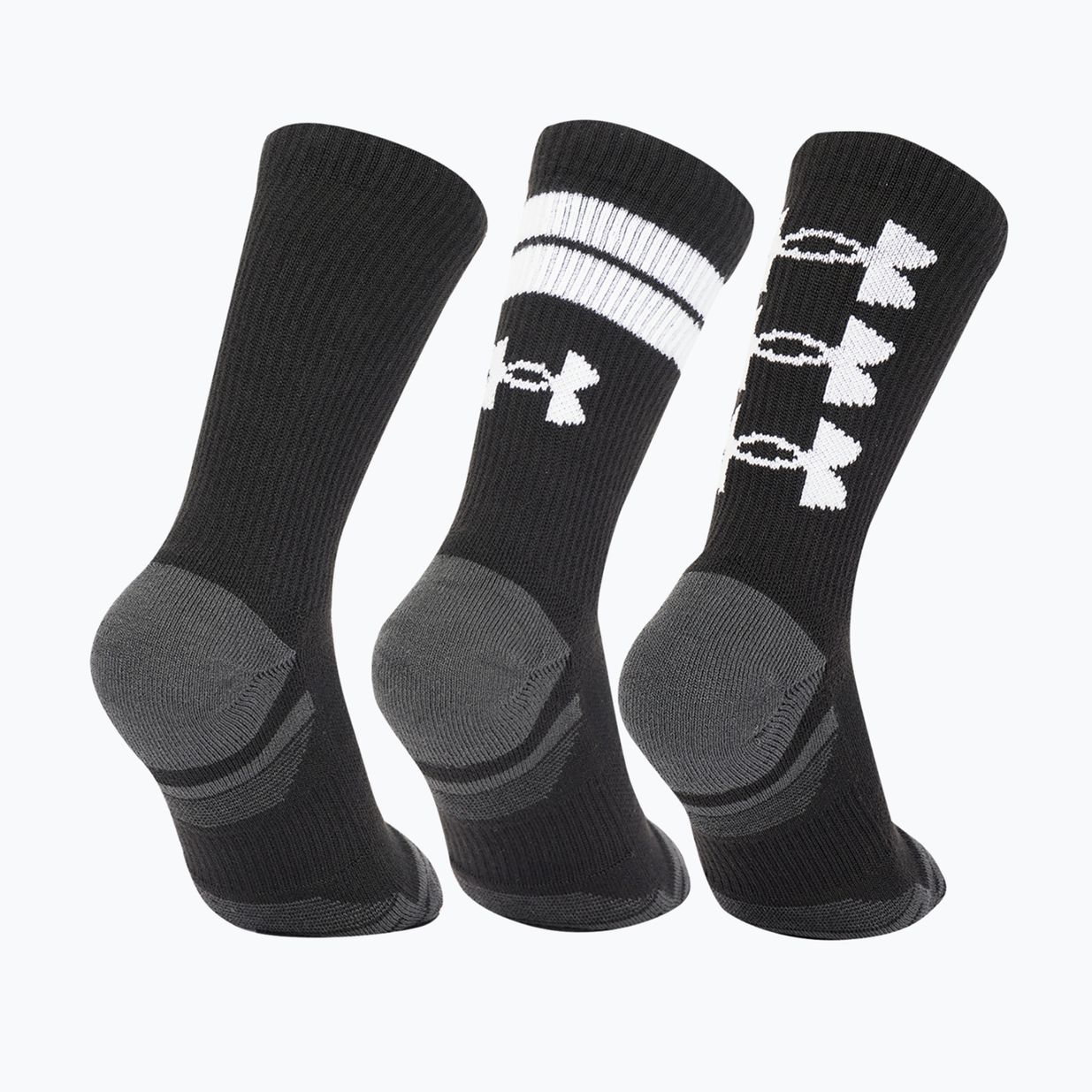 Șosete de antrenament Under Armour Perf Tech Nov Crew 3P black/black/white 2