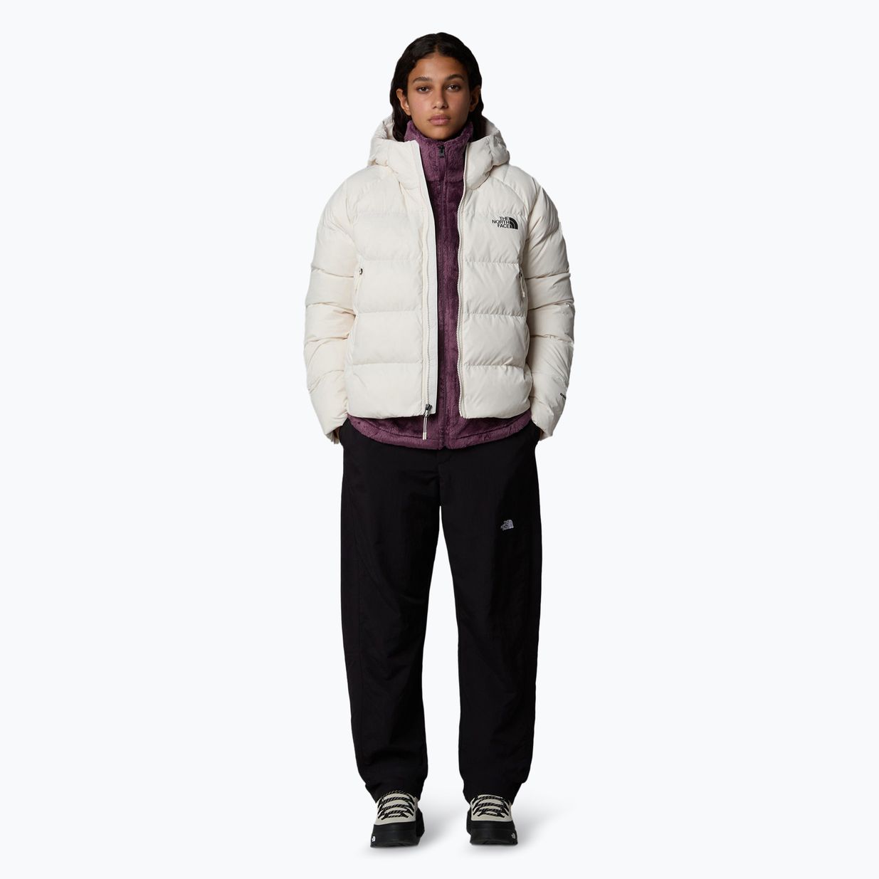 Geacă cu puf pentru femei The North Face Hyalite Down Hoodie white dune 2