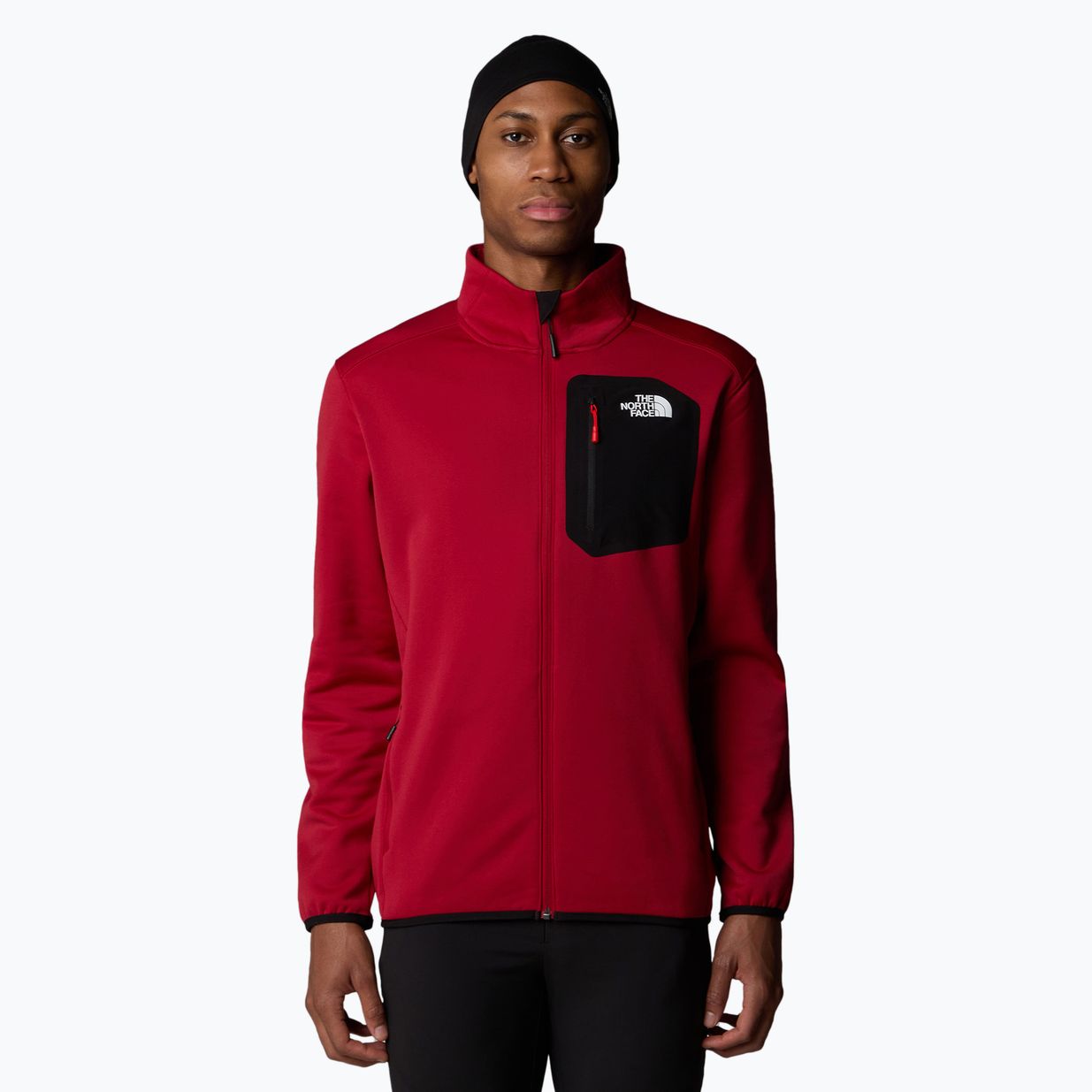 Hanorac pentru bărbați The North Face Crest FZ garnet red/black