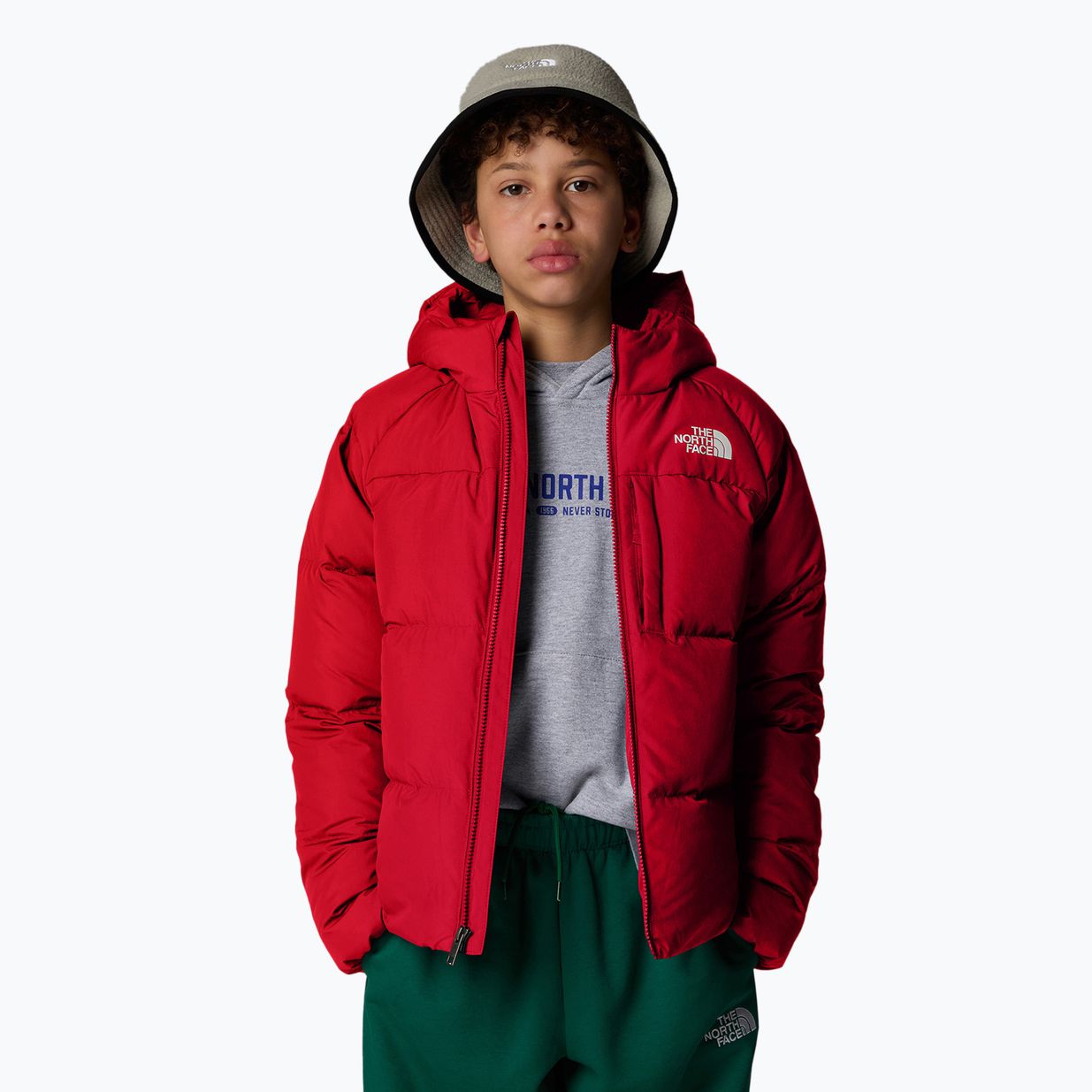 Geacă de puf pentru copii The North Face North Down Hooded red 4