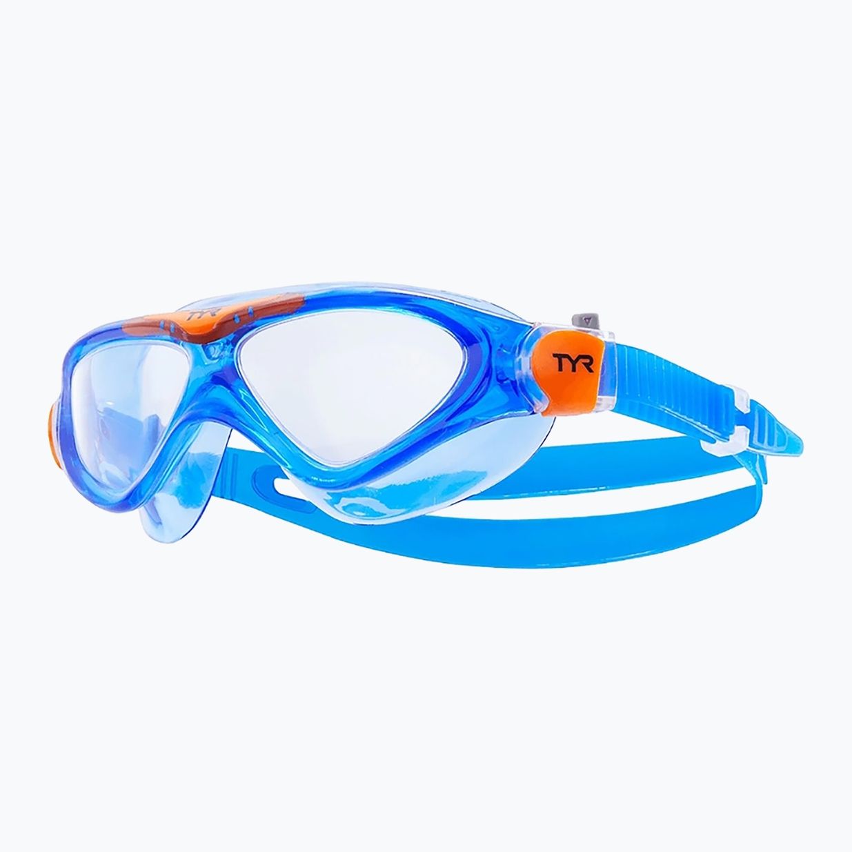 Mască de înot TYR Rogue clear/blue/orange