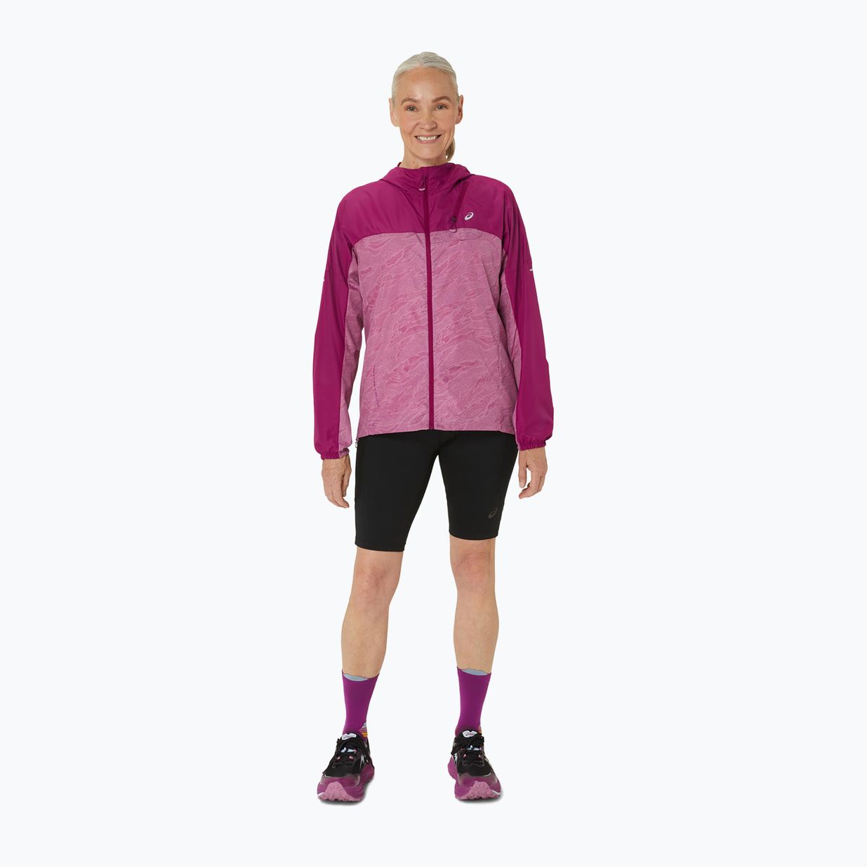 Geacă de alergat pentru femei ASICS Fujitrail Packable soft berry/blackberry 3