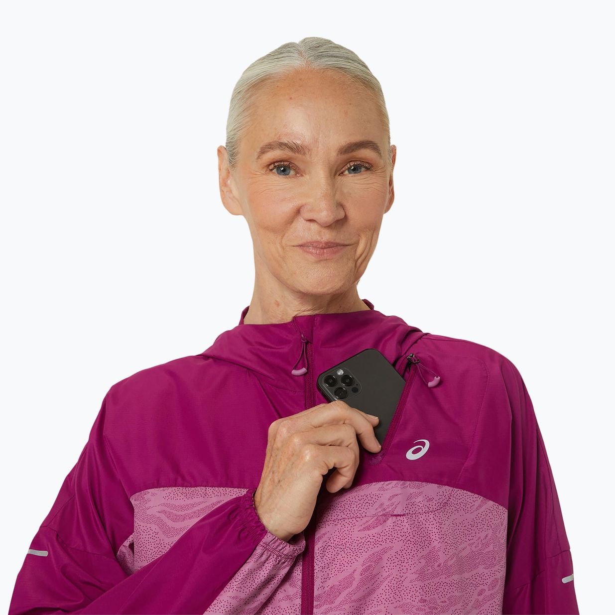 Geacă de alergat pentru femei ASICS Fujitrail Packable soft berry/blackberry 6