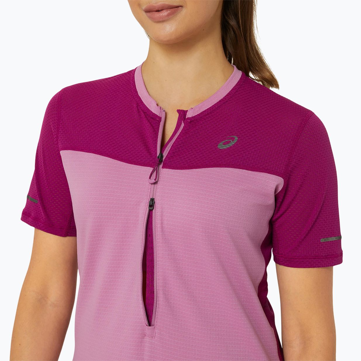 Tricou de alergat pentru femei ASICS Fuijtrail soft berry/blackberry 5